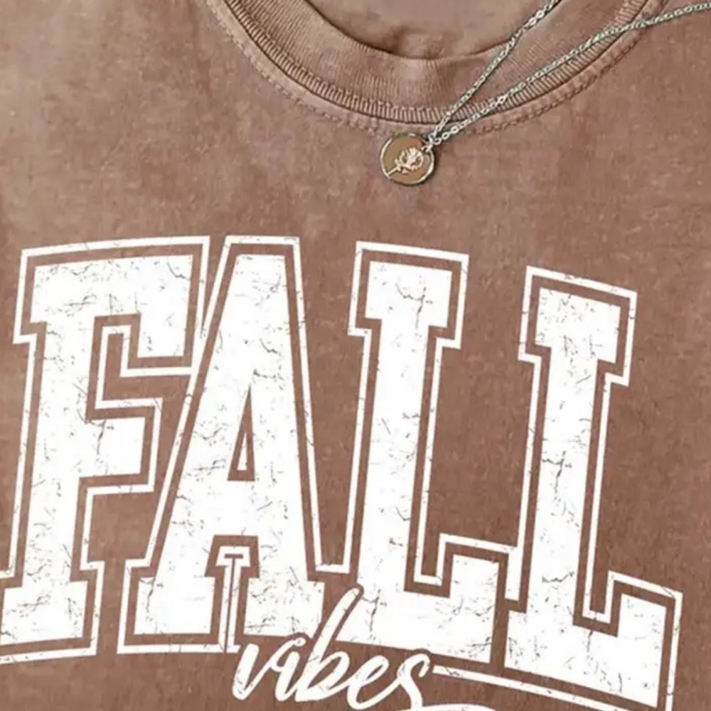 Brown 'Fall Vibes' Graphic Tank Top
